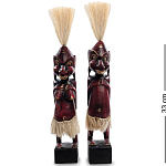 Комплект из 2-х деревянных статуэток Asmat Straw Headdress Statuettes Red варинант исполнения - 4 | Loft Concept в Уфе