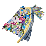 Ковер разноцветный из джинсовой одежды и армейских палаток Upcycling варинант исполнения - 1 | Loft Concept в Уфе