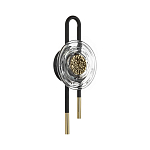 Бра черного цвета с круглым прозрачным стеклянным плафоном Virelia  варинант исполнения - 1 | Loft Concept в Уфе