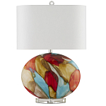 Настольная лампа разноцветная с овальным тканевым абажуром Abstraction варинант исполнения - 4 | Loft Concept в Уфе