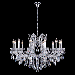 Люстра подвесная с 12-ю лампочками и прозрачными хрустальными подвесками на хромированном основании Crystal lamps варинант исполнения - 2 | Loft Concept в Уфе