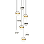 Люстра каскадная с 9-ю подвесами бронза и никель Peggy Futura lamp варинант исполнения - 1 | Loft Concept в Уфе