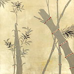 Обои ручная роспись Bamboo Dark Lacquer on Deep Rich Gold gilded tea paper варинант исполнения - 2 | Loft Concept в Уфе