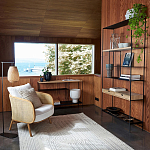 Металлический стеллаж с деревянными полками и ящиками Menzie Metal Wood Rack варинант исполнения - 5 | Loft Concept в Уфе