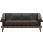 Трехместный диван Duncan винтажная черная кожа варинант исполнения - 1 | Loft Concept в Уфе