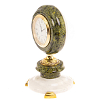 Часы настольные бронзовые из натуральных камней Мрамор и Змеевик Stone Clock варинант исполнения - 11 | Loft Concept в Уфе
