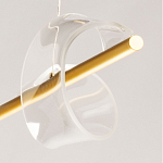 Люстра линейная золотистого цвета с двумя прозрачными волнистыми элементами Wave Line варинант исполнения - 11 | Loft Concept в Уфе