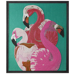 Картина Фламинго вышивка бисер Flamingo Beaded Wall Art