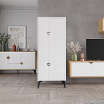 Комод белый с 4-мя дверцами на металлических ножках SPARK MULTIPURPOSE CABINET WHITE варинант исполнения - 11 | Loft Concept в Уфе