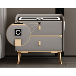 Умная прикроватная тумбочка c зарядкой для телефона Nightstand Smart варинант исполнения - 1 | Loft Concept в Уфе