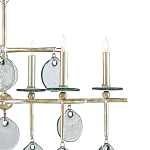 Люстра линейная с круглыми прозрачными подвесками  Horizontal Rectangular Chandelier варинант исполнения - 1 | Loft Concept в Уфе