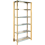 Стеллаж золото с прозрачными стеклянными полками Safekeeping варинант исполнения - 1 | Loft Concept в Уфе