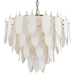 Люстра с декором из рельефного стекла в виде перьев Abelia Feather Chandelier 12 варинант исполнения - 1 | Loft Concept в Уфе