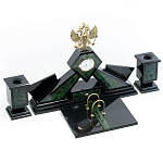 Настольный письменный набор из нефрита Герб России Dignity варинант исполнения - 2 | Loft Concept в Уфе