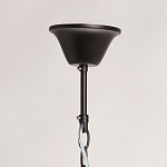 Люстра круглая из матового черного металла с подвесками из прозрачных стеклянных трубок Noir Tubes варинант исполнения - 11 | Loft Concept в Уфе