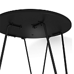 Стол журнальный c круглой столешницей из стекла серого цвета Gray and Gold Marble варинант исполнения - 5 | Loft Concept в Уфе