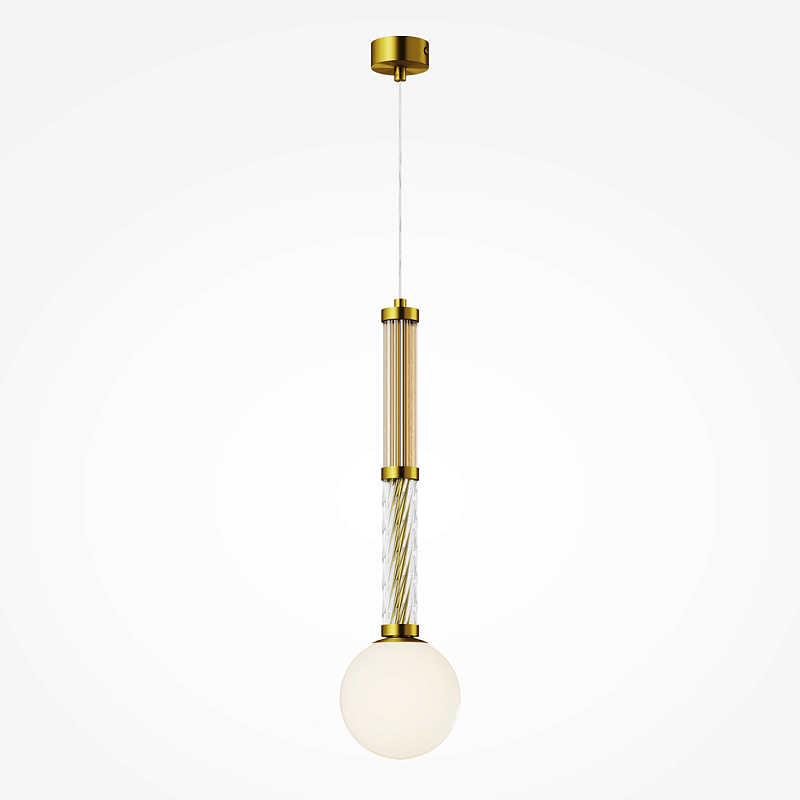 Подвесной светильник со стеклянными вставками Helios Латунь Прозрачное Стекло в Уфе | Loft Concept 