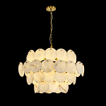 Люстра четырехъярусная с подвесками в форме дисков Cryptocrystalline Stone варинант исполнения - 4 | Loft Concept в Уфе