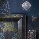 Обои ручная роспись Phuljhari Original colourway on Empire Blue dyed silk варинант исполнения - 2 | Loft Concept в Уфе