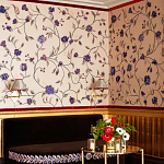 Обои с вышивкой ручной работы Flora Catherine colourway on Liso Pearl wool sateen варинант исполнения - 1 | Loft Concept в Уфе