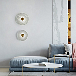 Бра в форме диска из натурального камня с декоративным центральным элеменом Cryptocrystalline Stone варинант исполнения - 1 | Loft Concept в Уфе