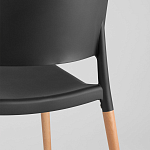 Пластиковый стул на ножках из массива бука Ferret Black 4 шт варинант исполнения - 6 | Loft Concept в Уфе