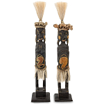 Комплект из 2-х статуэток из массива албезии Asmat Statuettes Albesia варинант исполнения - 1 | Loft Concept в Уфе