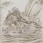 Обои ручная роспись A Thousand Li of Rivers and Mountains Special Colourway on Bleached White dyed silk 2 варинант исполнения - 2 | Loft Concept в Уфе