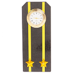 Часы подарочные настольные в виде погона ВМФ из натурального камня Змеевик Military Clock варинант исполнения - 4 | Loft Concept в Уфе