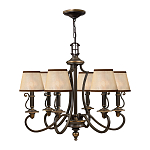 Люстра бронзового цвета с бежевыми абажурами из органзы в классическом стиле Hinkley варинант исполнения - 8 | Loft Concept в Уфе