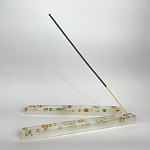 Подставка под благовония из эпоксидной смолы с цветами прямоугольная белая Epoxy Flowers Incense Stand White варинант исполнения - 3 | Loft Concept в Уфе