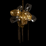 Люстра подвесная со стеклянными плафонами из дымчатого и золотистого с шестью вертикальными подвесками Gilded Mirage  варинант исполнения - 8 | Loft Concept в Уфе