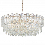 Круглая люстра с хрустальными подвесками на золотистом каркасе Gorgeous Crystal Light варинант исполнения - 10 | Loft Concept в Уфе