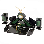 Настольный канцелярский набор из нефрита с декором в виде орла Golden Eagle варинант исполнения - 2 | Loft Concept в Уфе