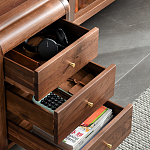 Стол рабочий округлой формы с 3-мя ящиками  Working Moonnut Table варинант исполнения - 5 | Loft Concept в Уфе