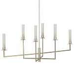 Люстра с 6-ю белыми матовыми плафонами из стекла в форме цилиндра Longitude варинант исполнения - 5 | Loft Concept в Уфе