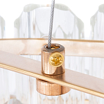 Люстра подвесная многослойная с прозрачными хрустальными трубками и золотистым каркасом Hexagon Tube Light варинант исполнения - 4 | Loft Concept в Уфе