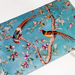 Банкетка из массива бука с цветочным принтом Turquoise Beige Chinoiserie Imperial  Garden Banquette варинант исполнения - 2 | Loft Concept в Уфе