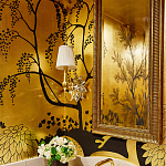 Обои ручная роспись в стиле Арт-деко Rateau Original colourway on Deep Rich Gold gilded paper варинант исполнения - 2 | Loft Concept в Уфе