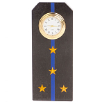 Часы погон подарочные настольные Авиация ВМФ из натурального камня Змеевик Military Clock варинант исполнения - 7 | Loft Concept в Уфе