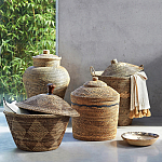 Плетеная корзина из ротанга и бамбука Wicker Vase Basket варинант исполнения - 3 | Loft Concept в Уфе