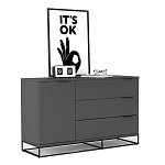 Комод цвета графит с 3-мя ящиками Strict Lines  варинант исполнения - 3 | Loft Concept в Уфе