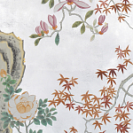 Обои ручная роспись Summer Night Blossom Original colourway on Ocean Silver gilded paper варинант исполнения - 2 | Loft Concept в Уфе