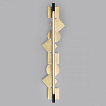 Бра вертикальное черного цвета с золотыми кругами и квадратами Gravyura варинант исполнения - 3 | Loft Concept в Уфе