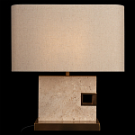 Настольная лампа с прямоугольным основанием из натурального камня c тканевым абажуром Lapis Tiburtinus варинант исполнения - 2 | Loft Concept в Уфе