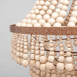 Многоярусная люстра украшенная круглыми деревянными бусами Wooden Beads Chandelier L варинант исполнения - 2 | Loft Concept в Уфе