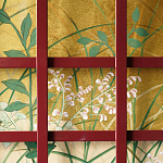 Обои ручная роспись The Plain of Musashi Original colourway on painted Xuan paper with gold ombre варинант исполнения - 2 | Loft Concept в Уфе