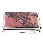 Портсигар с газовой зажигалкой из натурального камня Родонит Stone Cigarettes Cases варинант исполнения - 8 | Loft Concept в Уфе