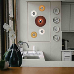 Бра с круглым белым плафоном и черной центральной деталью Natural Harmonie  варинант исполнения - 2 | Loft Concept в Уфе