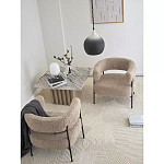 Кресло полукруглое мягкое с буклированной обивкой Armchair with Boucle Upholstery варинант исполнения - 7 | Loft Concept в Уфе